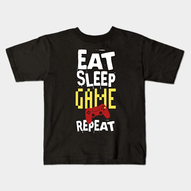 Eatsleepgame2 Kids T-Shirt by Ezzerashop